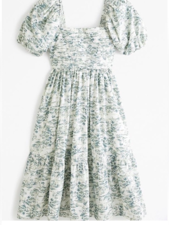 Abercrombie & Fitch Dresses & Skirts - Abercrombie & Fitch Emerson Dress Poplin Puff Sleeve Midi Olive Size S NWOT